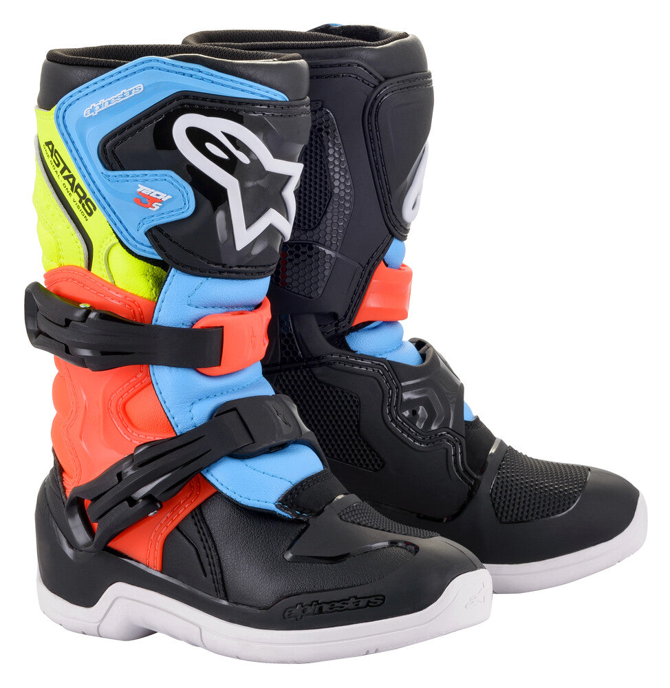 Image Title Alpinestars Tech 3S Youth Boots Black Blue Red Yellow