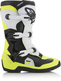 Image Title Alpinestars Tech 3S Youth Boots Black White Yellow