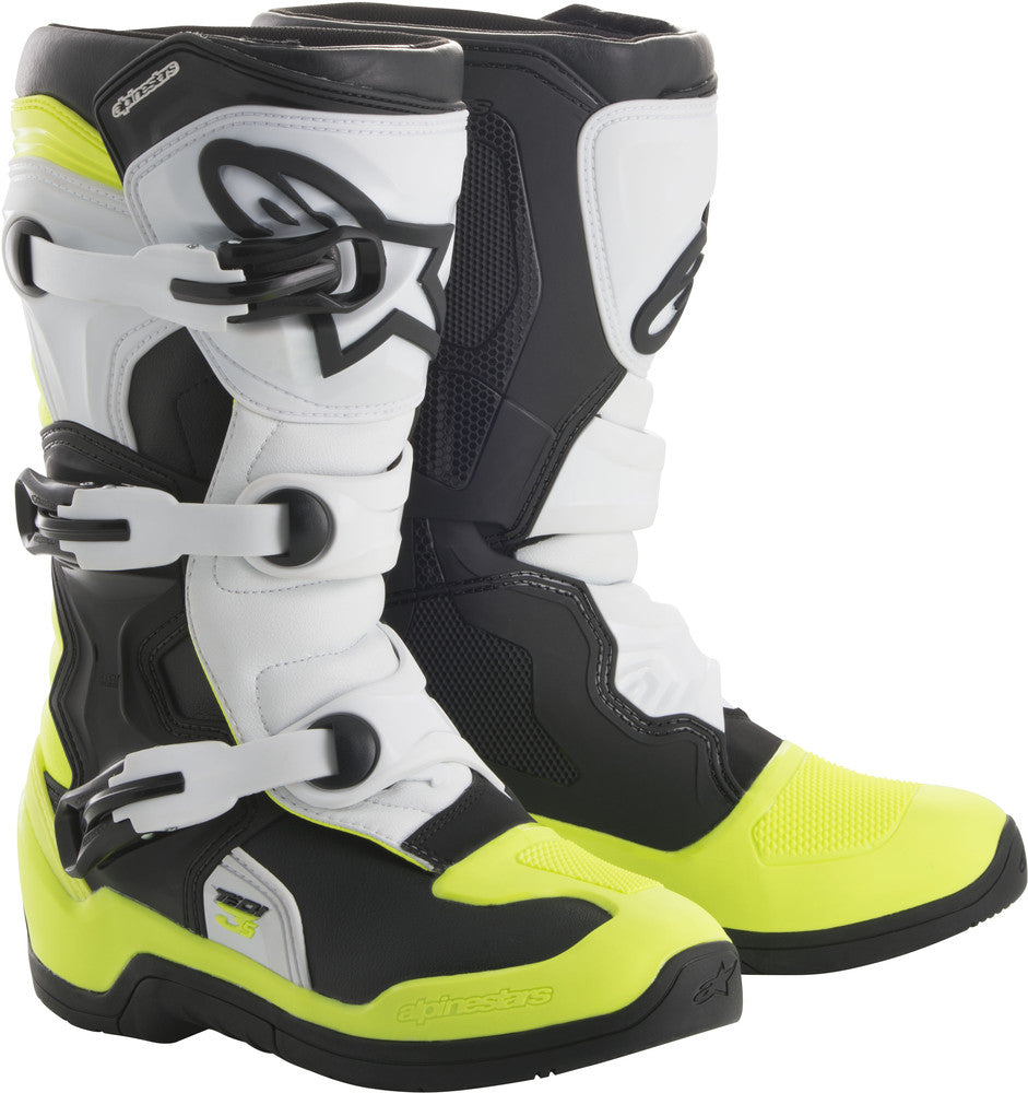 Image Title Alpinestars Tech 3S Youth Boots Black White Yellow