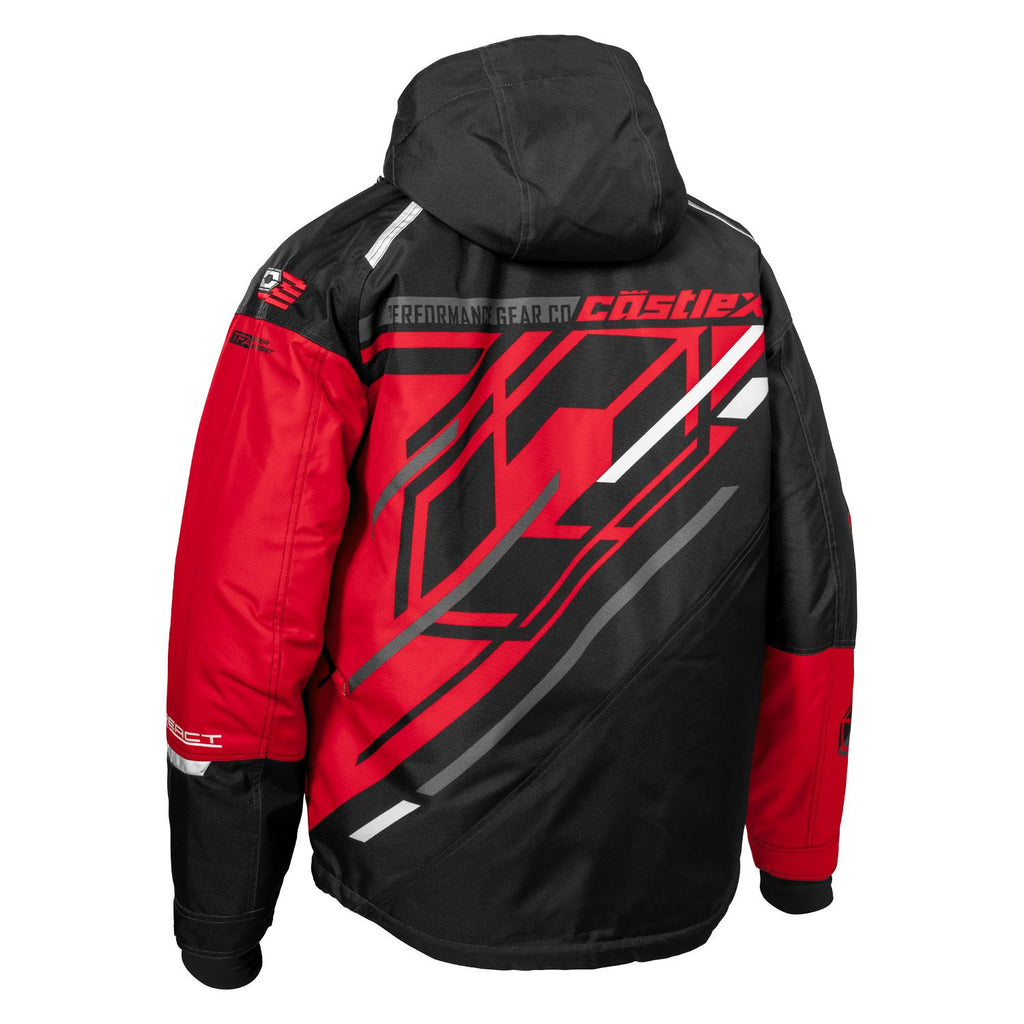 Image Title Castle X React Floater Jacket Red Black Charcoal