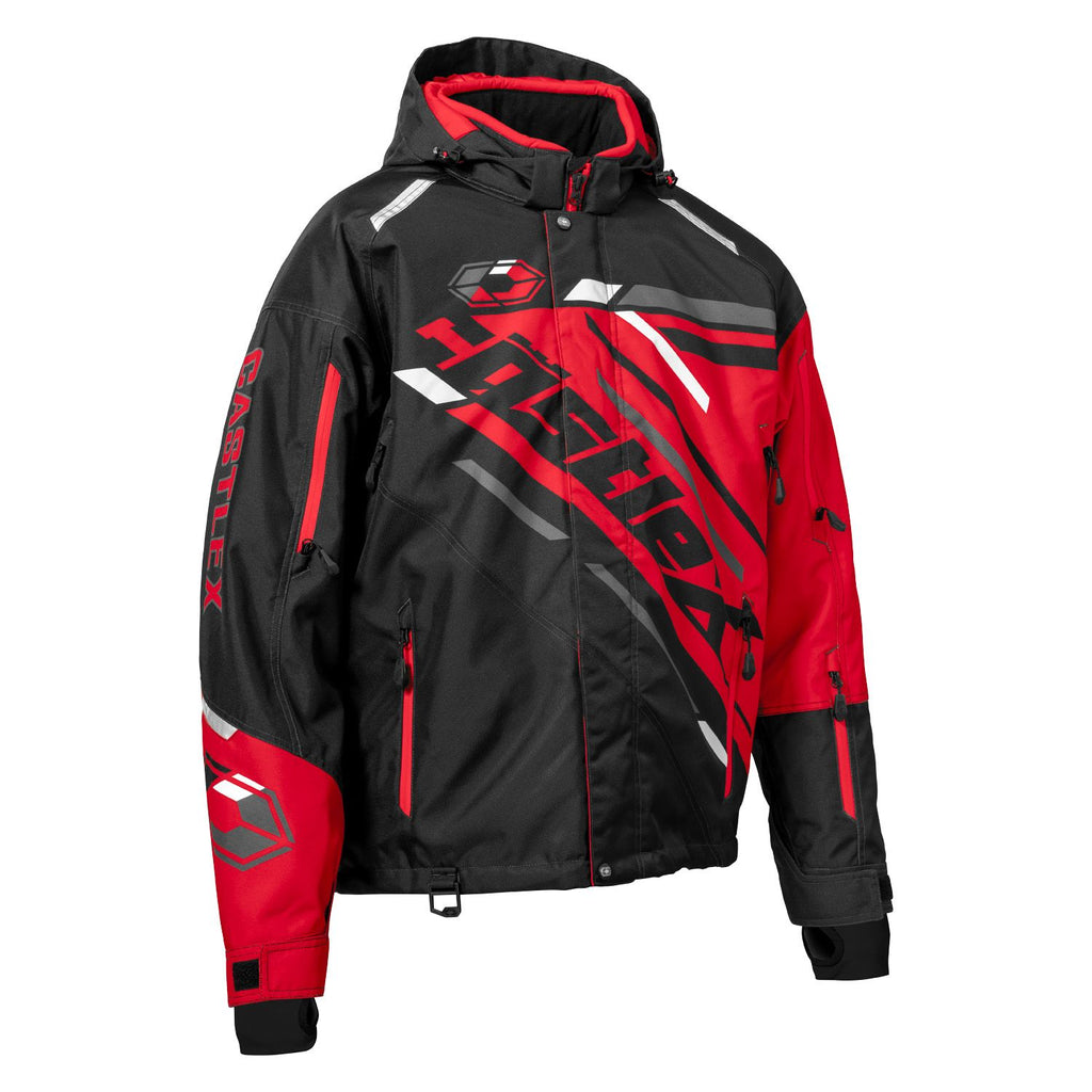 Image Title Castle X React Floater Jacket Red Black Charcoal
