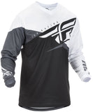 Image Title fly-racing-youth-f16-jersey-blk-white-front