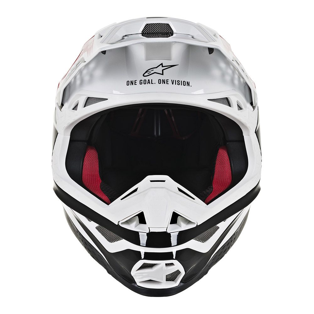 Image Title alpinestars supertech m8 triple helmet red white front