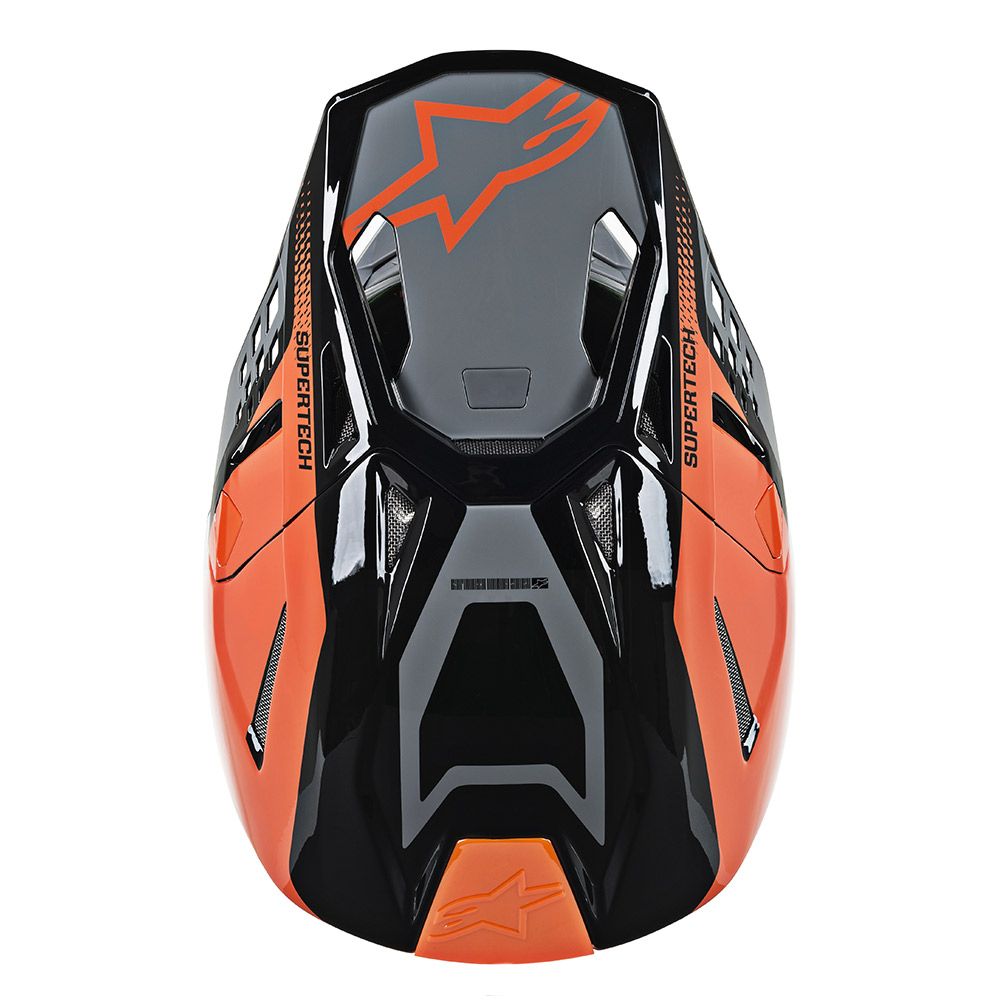 Image Title alpinestars supertech m8 triple helmet orange grey top