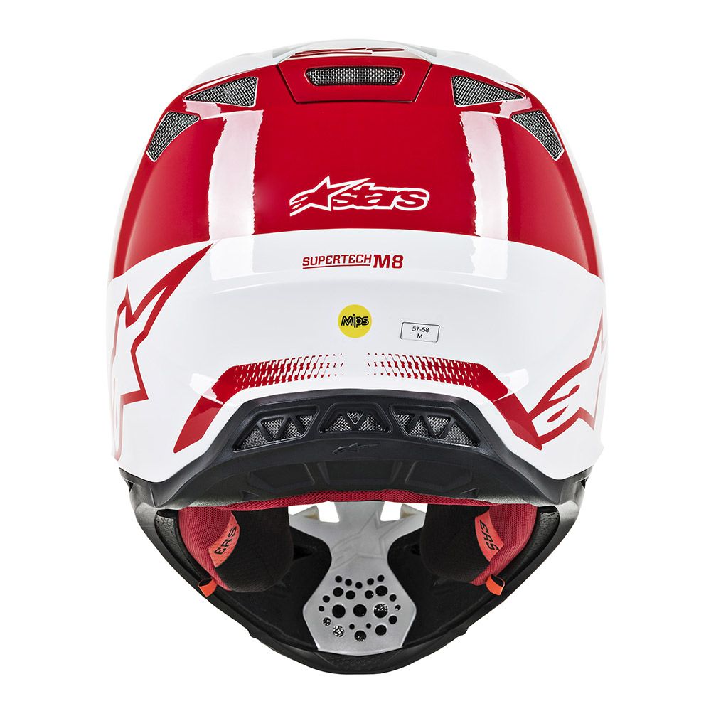 Image Title alpinestars supertech m8 triple helmet red white back