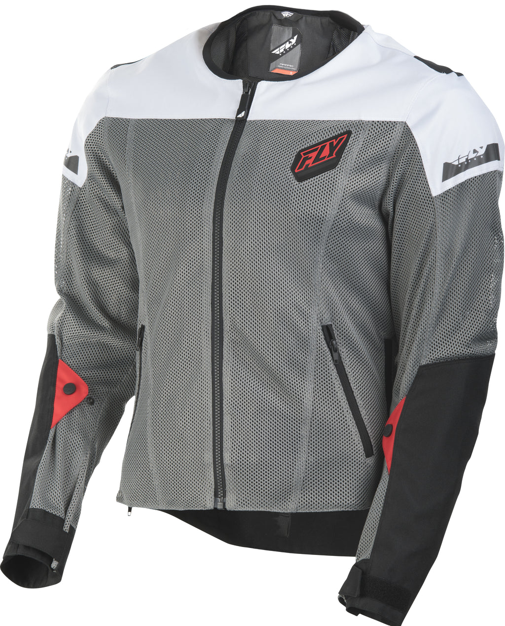 Image Title fly-racing-flux-air-jacket-white-silver-front