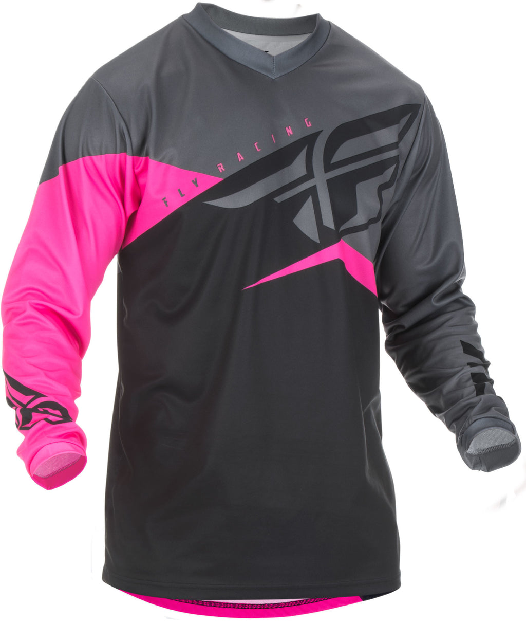 Image Title fly-racing-youth-f16-jersey-pink-blk-front