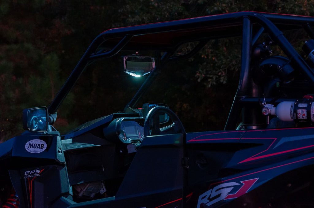 Image Title seizmik halo ra lighted utv rear view mirror dark