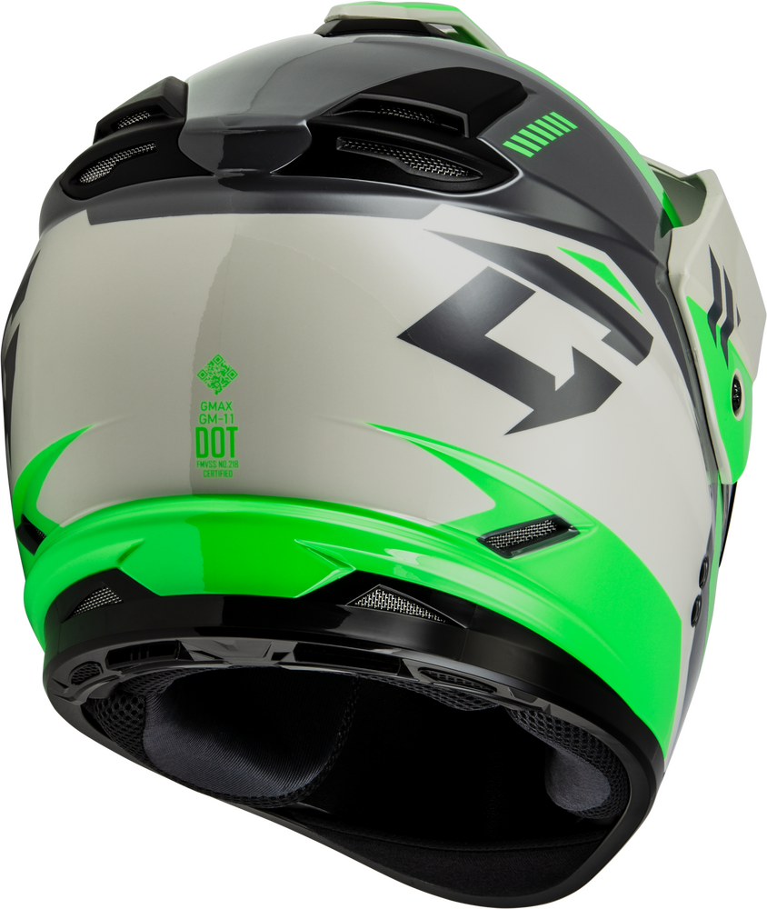 GMAX GM11S Ronin Snowmobile Helmet With Heated Shield Green