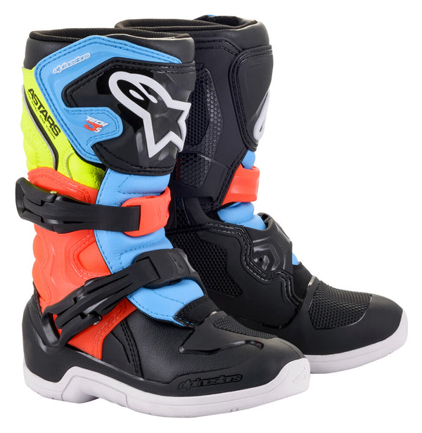 Alpinestars Tech 3S Youth Boots Black Blue Red Yellow