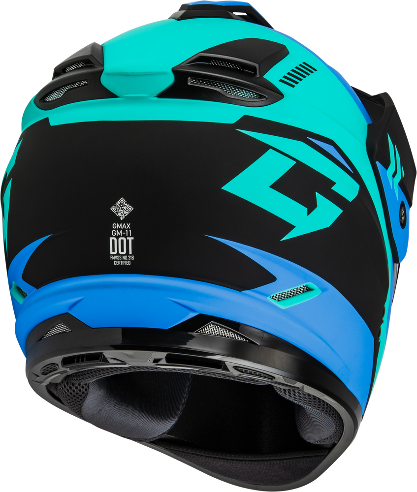 GMAX GM11S Ronin Snowmobile Helmet With Heated Shield Blue