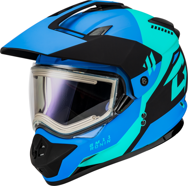 GMAX GM11S Ronin Snowmobile Helmet With Heated Shield Blue