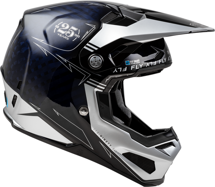 fly motorcycle helmets Formula S Carbon Legacy Helmet Blue Carbon/Silver Md