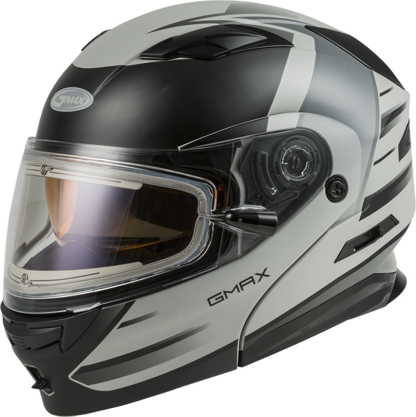 GMAX MD-01S Descendant Modular Snowmobile Helmet With Heated Shield Grey Silver