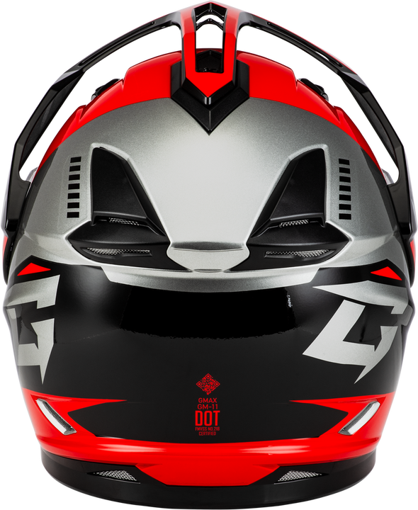 GMAX GM11S Ronin Snowmobile Helmet With Heated Shield Red Silver