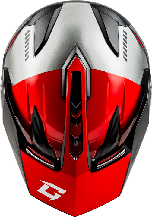 GMAX GM11S Ronin Snowmobile Helmet With Heated Shield Red Silver