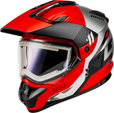 GMAX GM11S Ronin Snowmobile Helmet With Heated Shield Red Silver