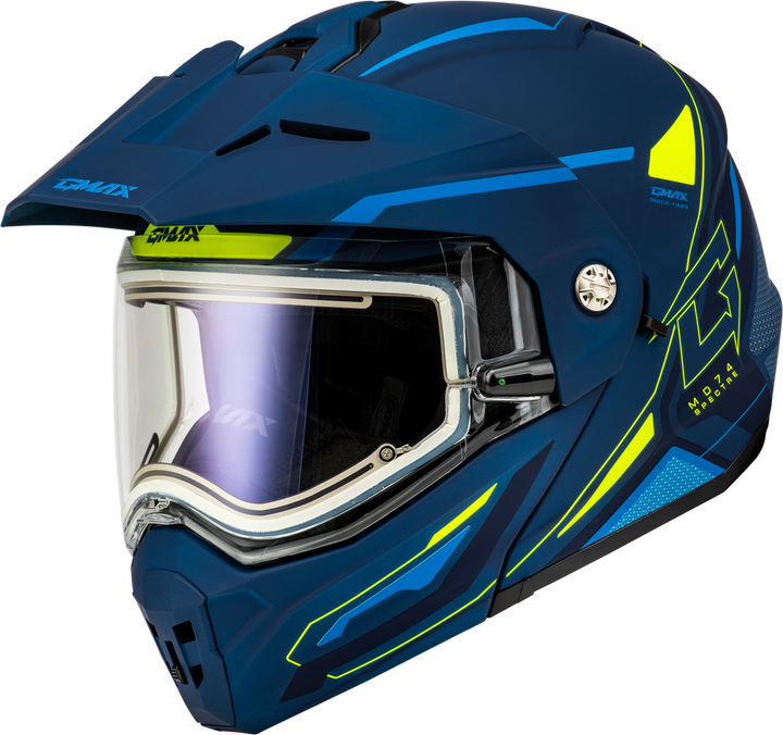 GMAX MD-74S SPECTRE Electric Shield Snowmobile Helmet Blue