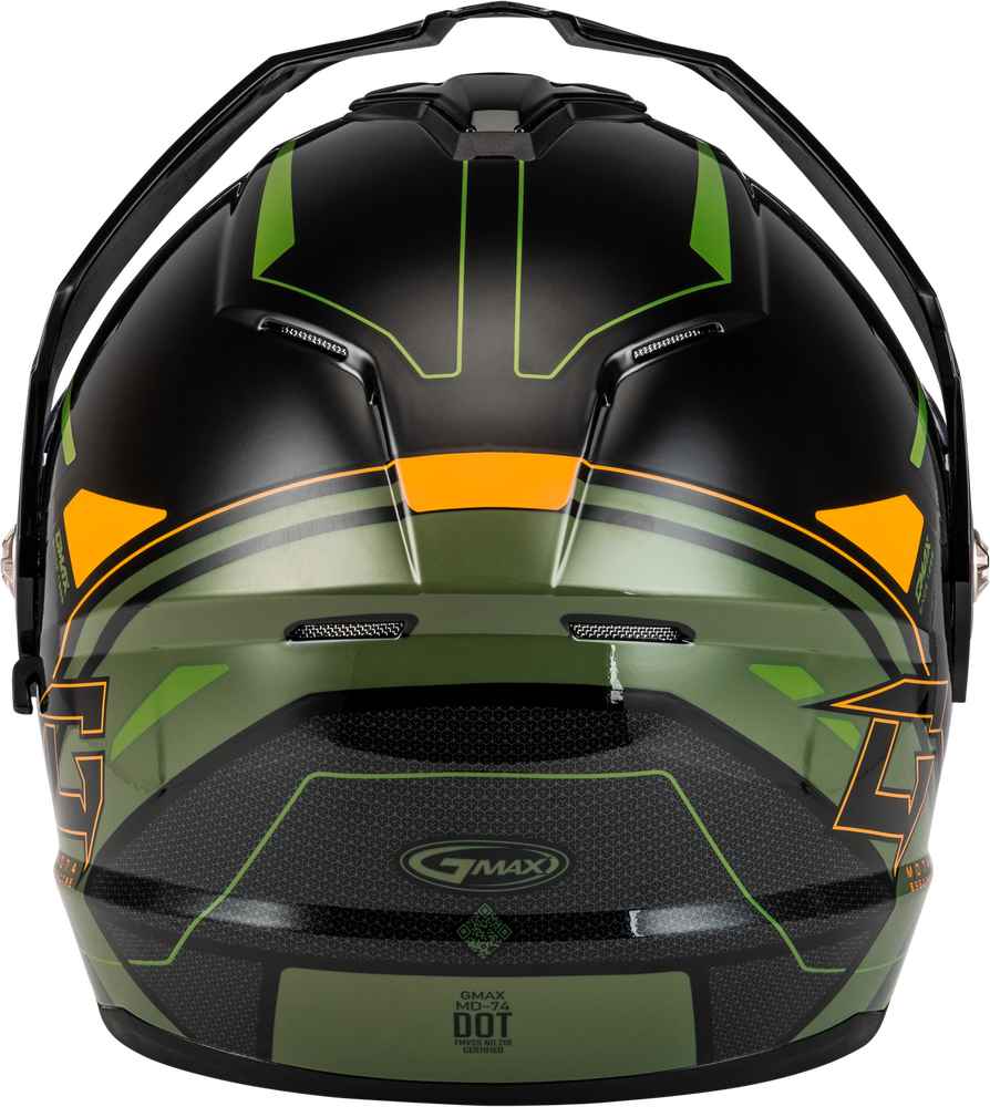 GMAX MD74S SPECTRE Electric Shield Snowmobile Helmet Green Orange