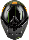 GMAX MD-74S SPECTRE Electric Shield Snowmobile Helmet Green Orange