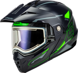 GMAX MD-74S SPECTRE Electric Shield Snowmobile Helmet Green