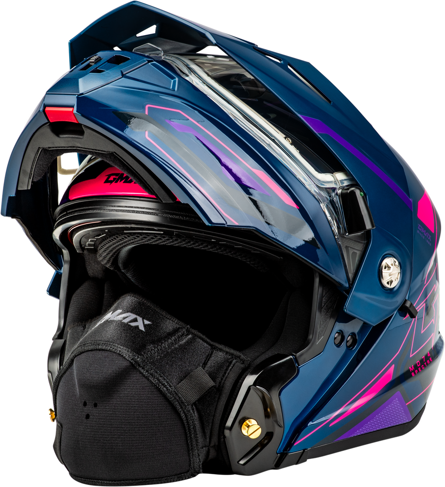GMAX MD74S SPECTRE Electric Shield Snowmobile Helmet Blue Jaxn