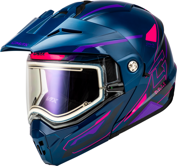 GMAX MD-74S SPECTRE Electric Shield Snowmobile Helmet Blue