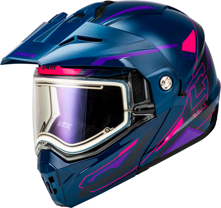 GMAX MD-74S SPECTRE Electric Shield Snowmobile Helmet Blue