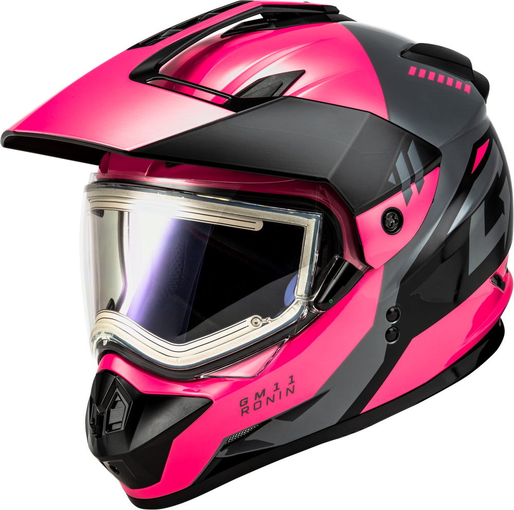 gmax gm11s snowmobile helmet with heated shield