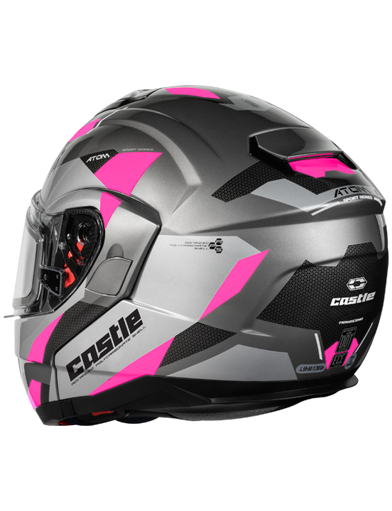 castle atom transcend helmet pink back