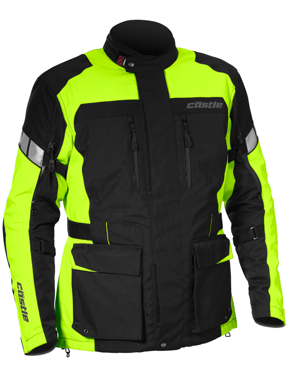 castle distance motorcycle jacket hivis