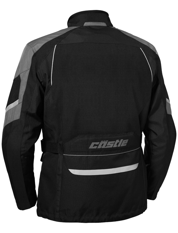 castle mission air motorcycle jacket dark gray back