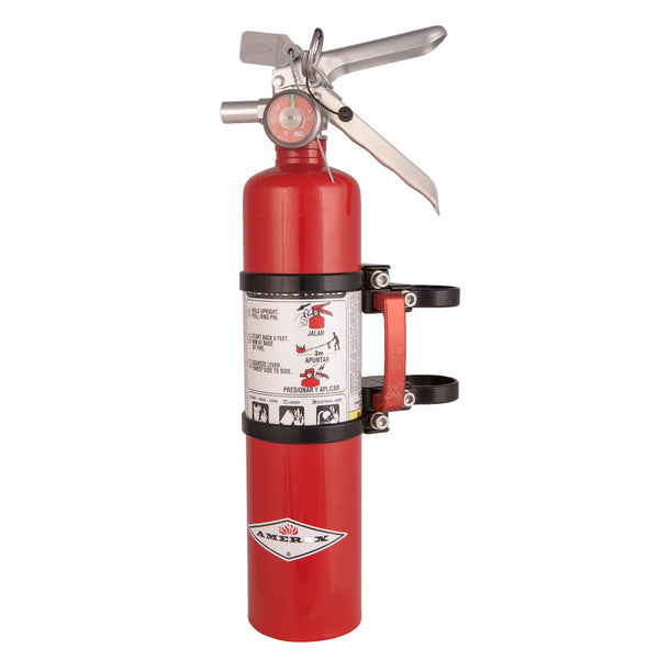 Axia Alloys Fire Extinguisher Quick Release Mount Black with 2.5 Lb. Red Extinguisher