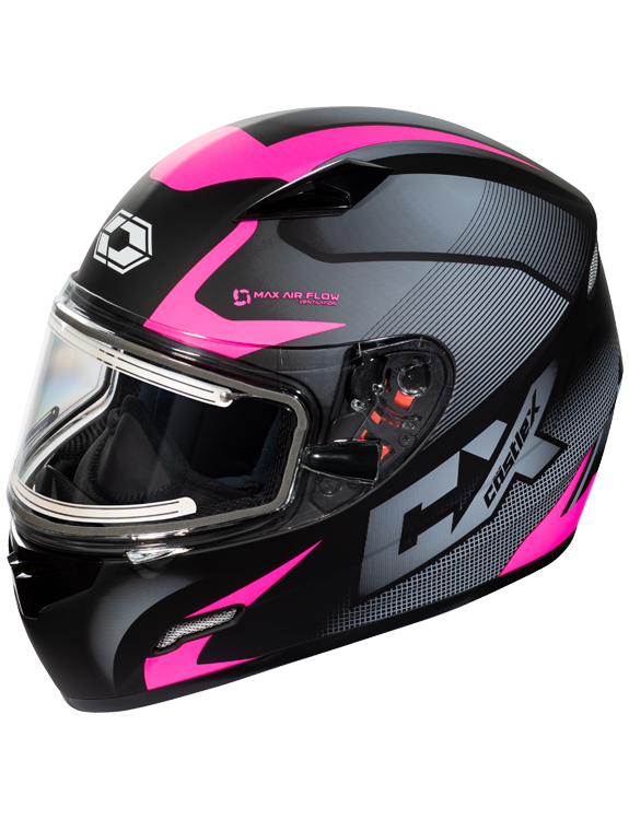 castle mugello squad electric helmet pink front