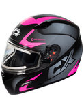 castle mugello squad electric helmet pink front