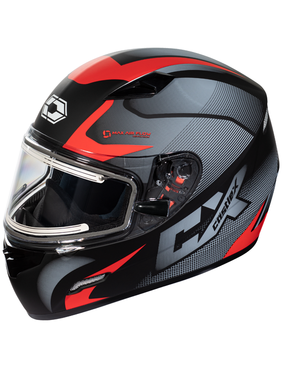 castle mugello squad electric helmet red front