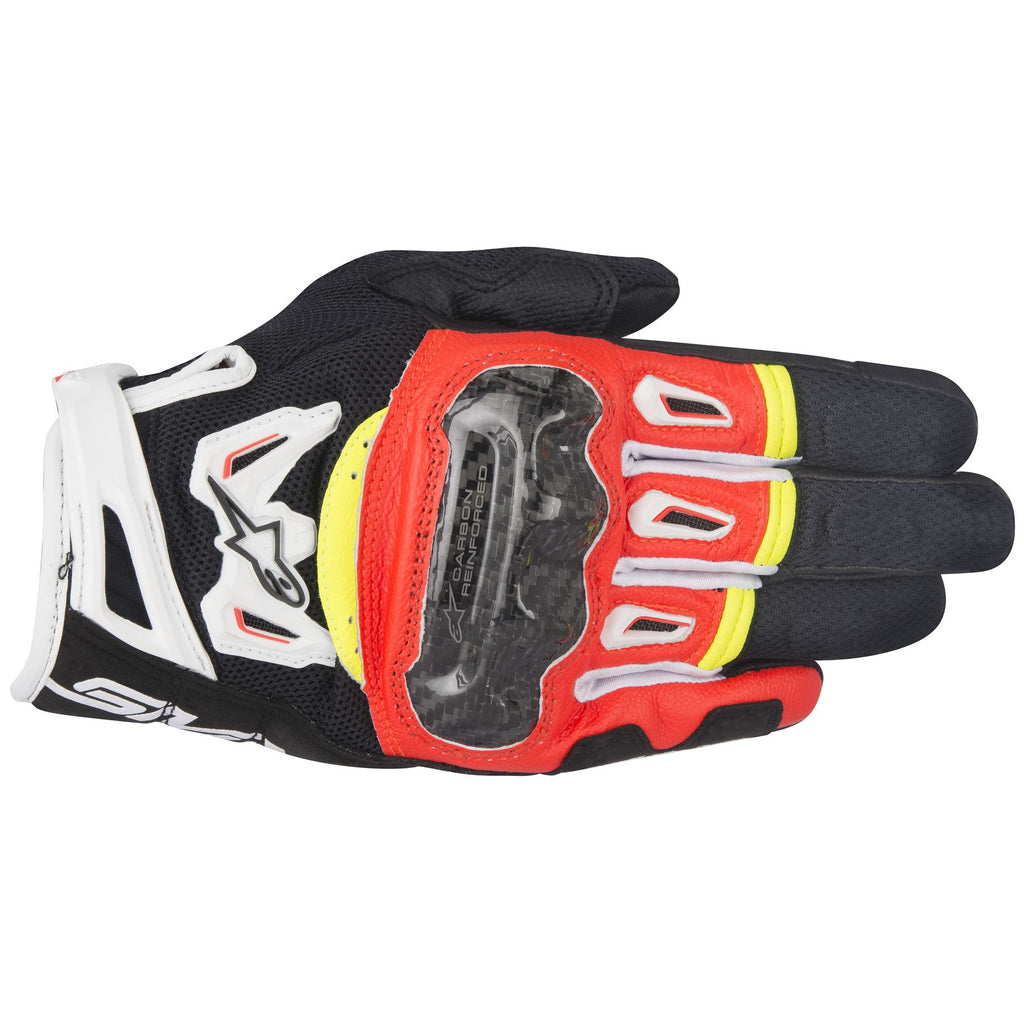 alpinestars smx2 air carbon glove red yellow