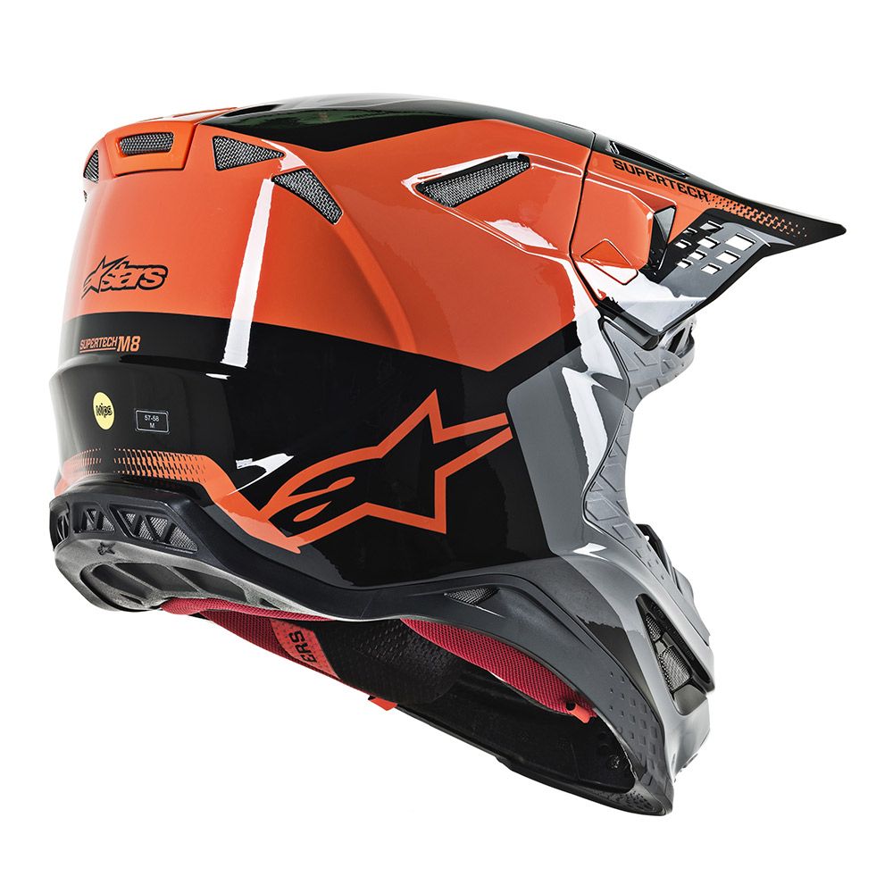 alpinestars supertech m8 triple helmet orange back