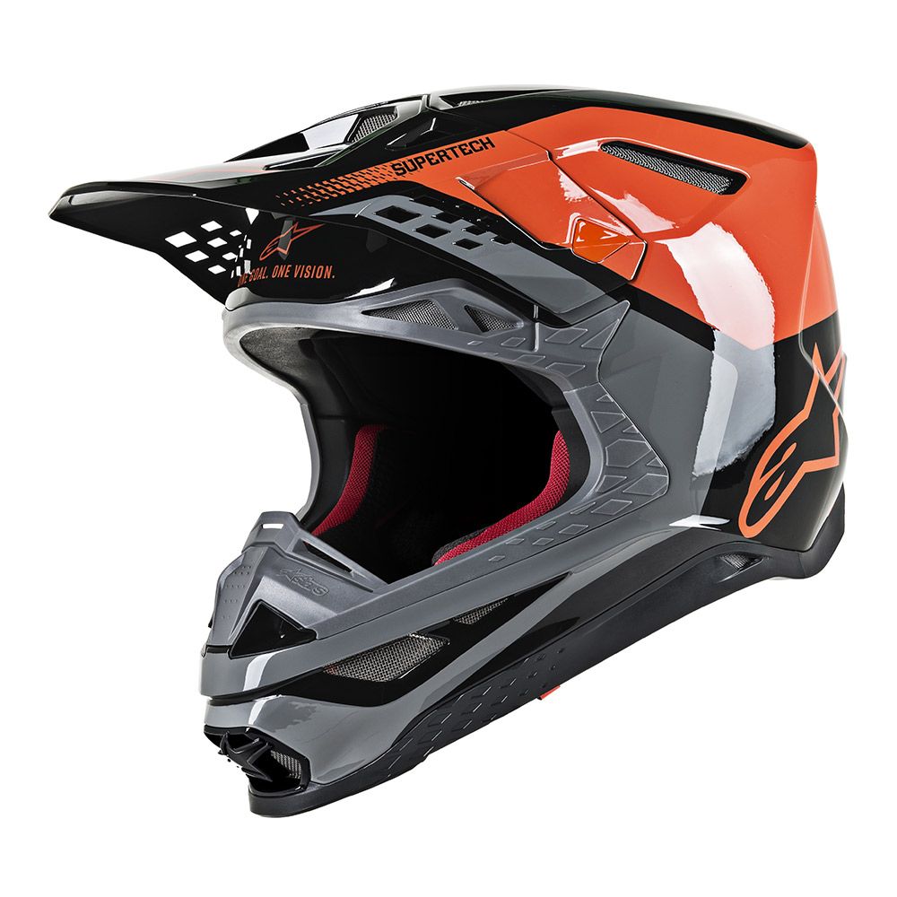 alpinestars supertech m8 triple helmet orange