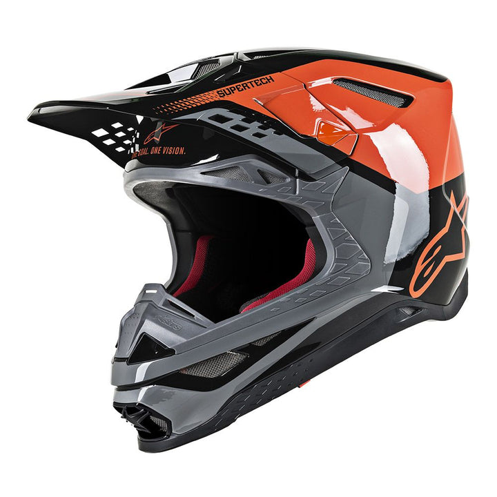 alpinestars supertech m8 triple helmet orange