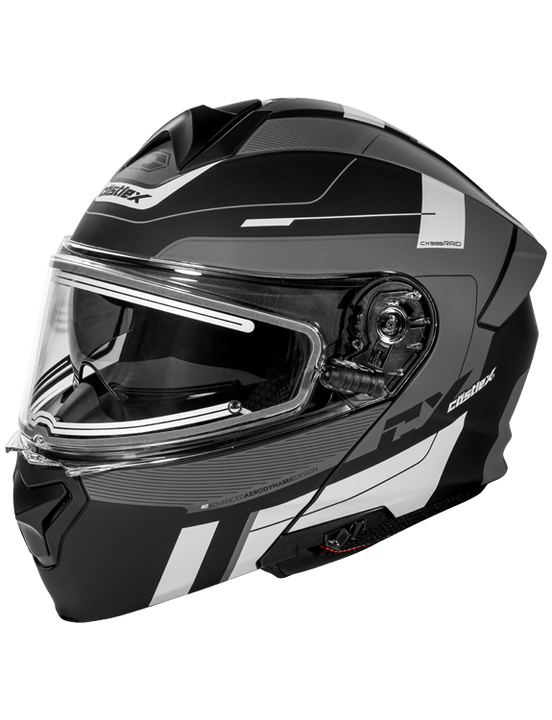 castle cx950 raid electric shield snowmobile helmet white