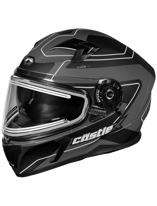 Castle X CX390 Electric Snowmobile Helmet Atlas Matte Charcoal/Black XL
