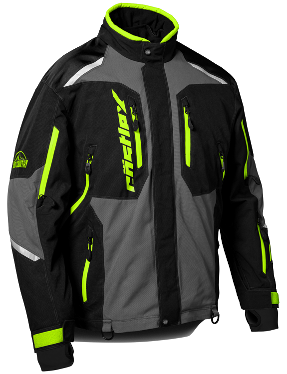 castle x thrust mens snowmobile jacket hivis