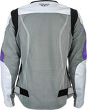 fly racing flux air womens jacket white purple back
