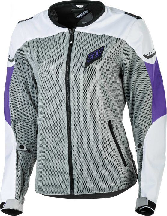 fly racing flux air womens jacket white purple