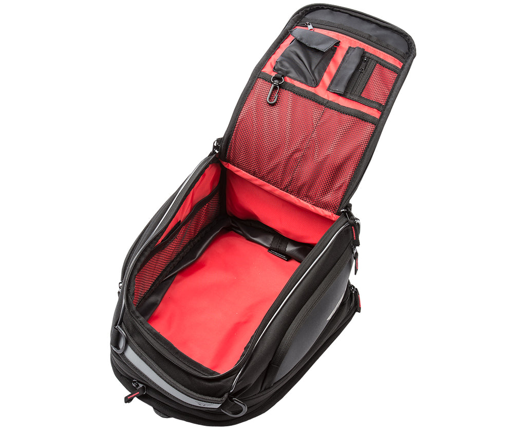 fly racing medium motorcycle tank bag open