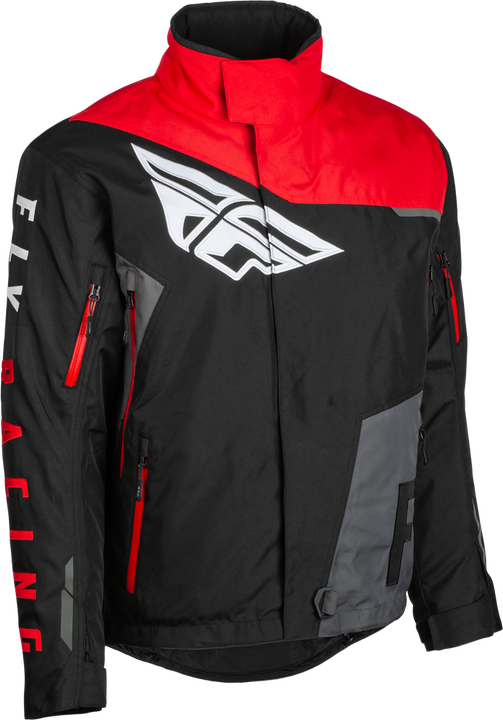 fly men's snowmobile jacket snx pro red