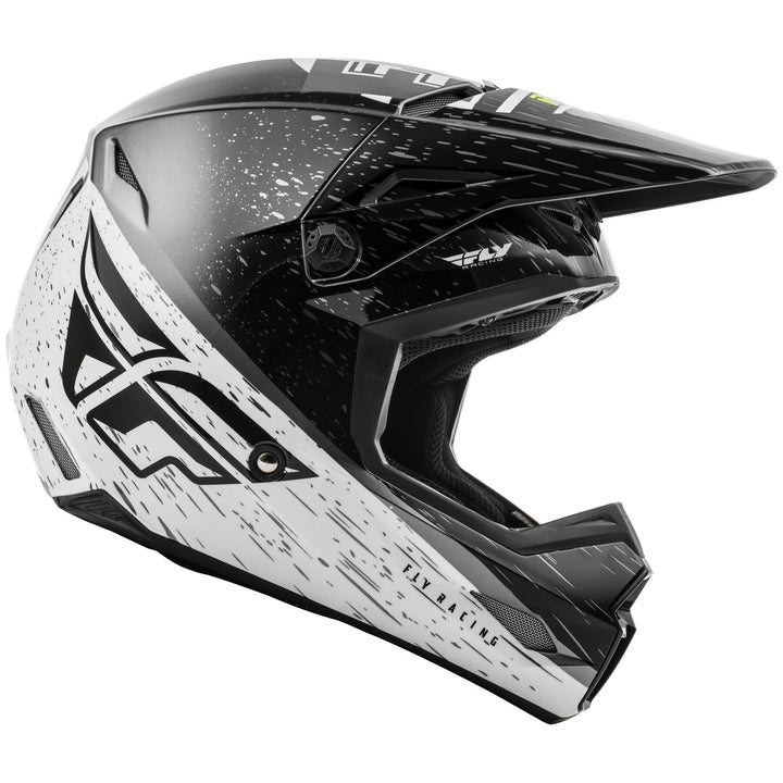 fly racing kinetic k120 helmet black white side