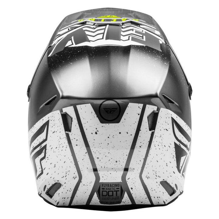 fly racing kinetic k120 helmet black white back