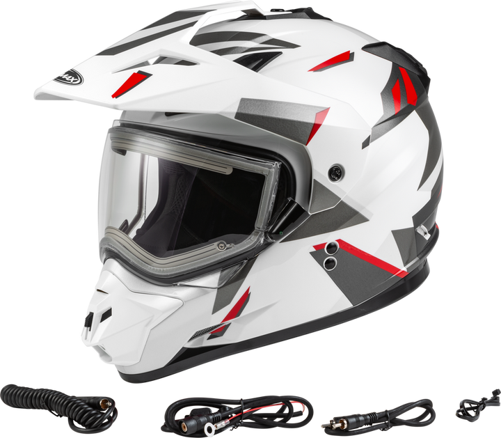 gmax snowmobile helmet with heated shield gm11s white